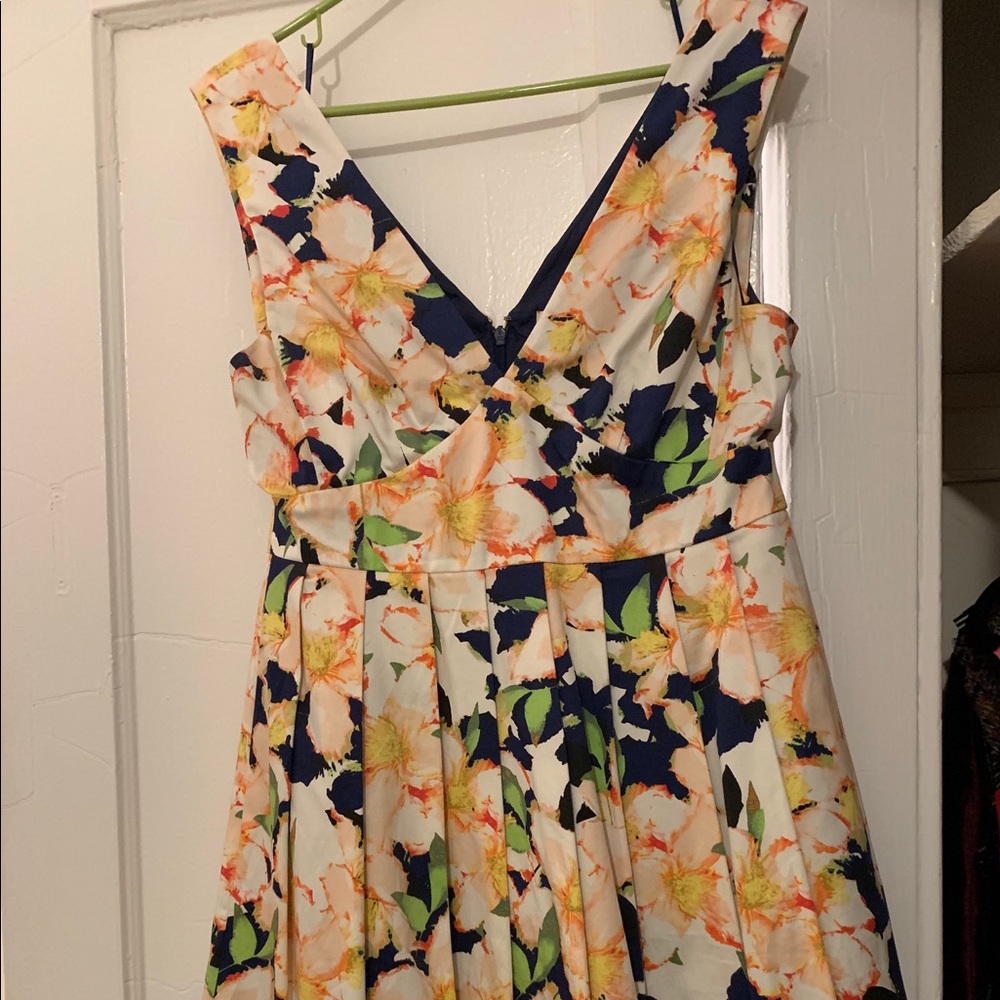 J.Crew lightly used floral pleated dress